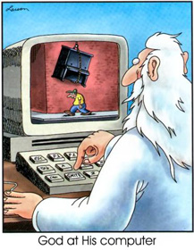 God smite button One of the Best Far Side Comics Ever
